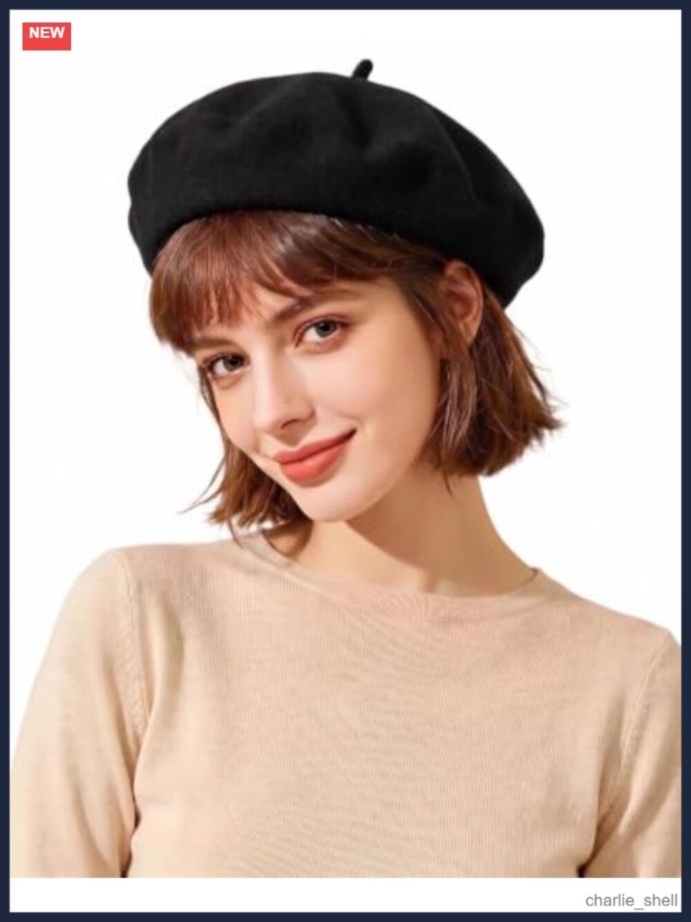Wool Blend Beret Hat Classic French Style Winter Beanie Cap